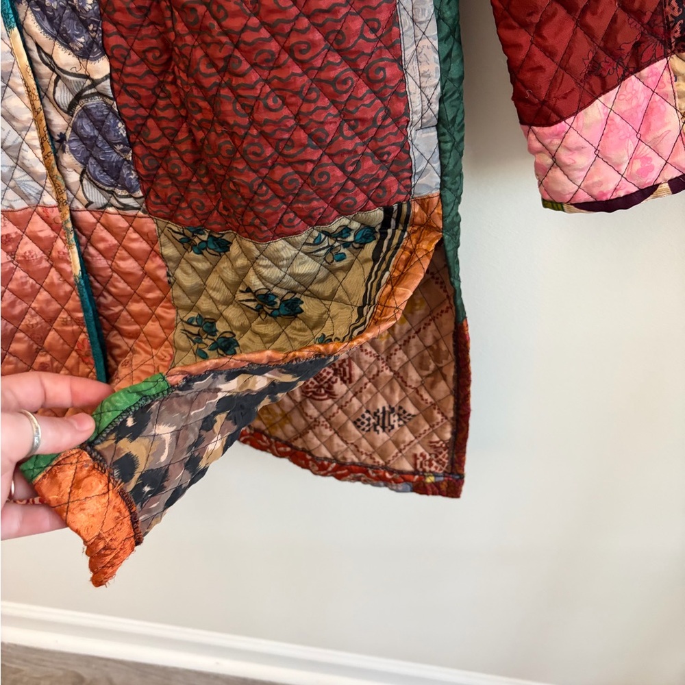 Sacred Threads Patchwork Quilted Longline Militar… - image 9